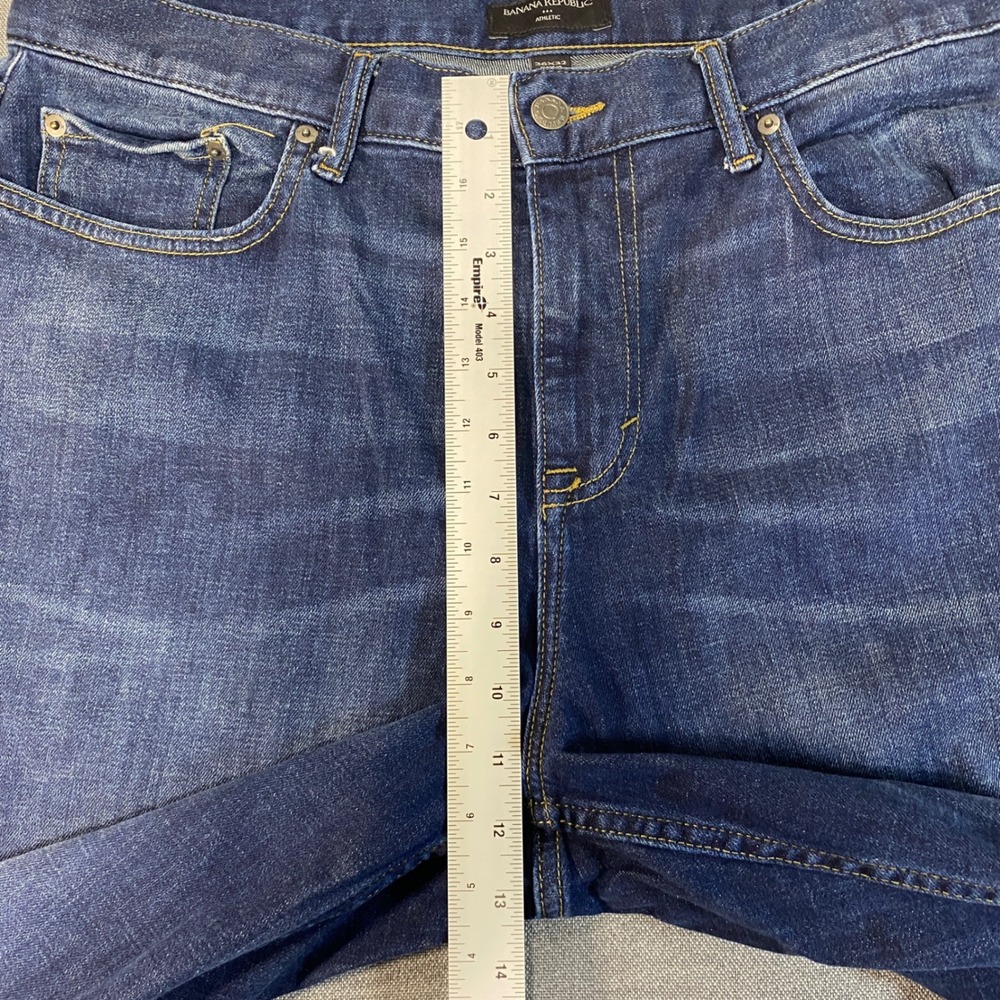 Banana Republic Athletic Fit Jeans Mens 36x32 Dark Wash Blue Denim Pants - Picture 5 of 8